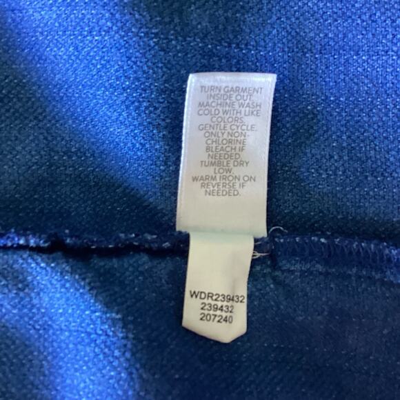 PureJill Indigo Shift Dress SP Denim Chambray Short Sleeve Fall Lagenlook Boxy - Picture 10 of 11